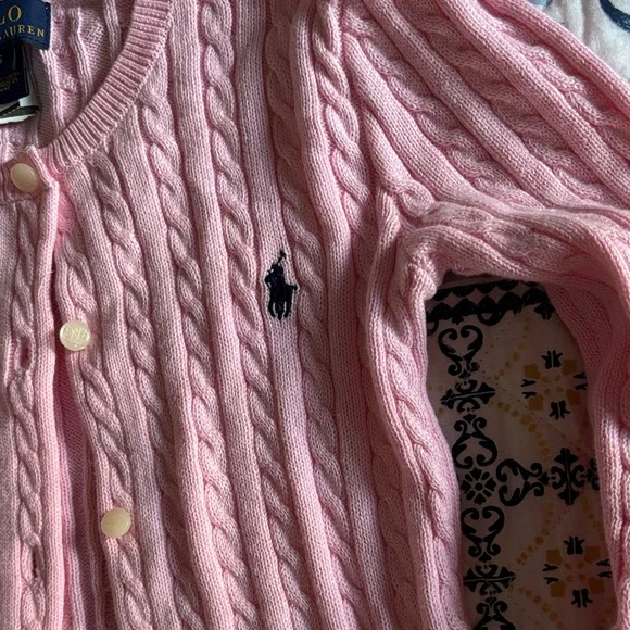 Ralph Lauren Light Pink Cable Knit Sweater Sz5 cotton - Picture 9 of 17